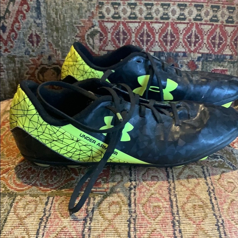 Under Armour Black and Bright Yellow Soccer Cleats